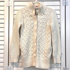 Gap Kids Fisherman Cream Long Sleeve Sweater Jacket